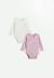Lot de 2 bodies bébé manches longues ouverture croisée miss chatchatchat Rose 1 - vertbaudet enfant 
