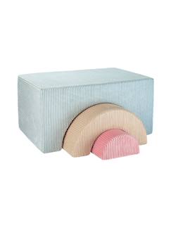 Jouet-Ensemble de jeu enfant - arc-en-ciel - pouf velours côtelé