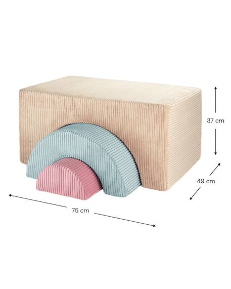 Ensemble de jeu enfant - arc-en-ciel - pouf velours côtelé Blueberry blue+Brown sugar+Marshmallow+Peppermint green+Pink mousse+Toffee 8 - vertbaudet enfant 