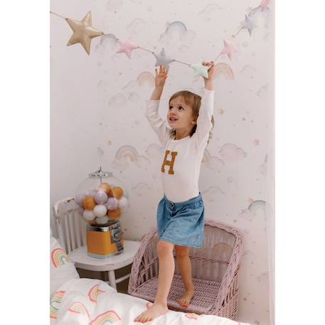 Papier peint enfants arcs-en-ciel et nuages White 1 - vertbaudet enfant 