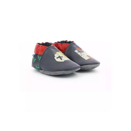 Chaussons cuir Bleu 3 - vertbaudet enfant 