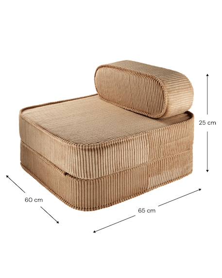 Fauteuil pliant enfant - pouf convertible en velours côtelé Blueberry blue+Brown sugar+Marshmallow+Peppermint green+Pink mousse+Toffee 34 - vertbaudet enfant 