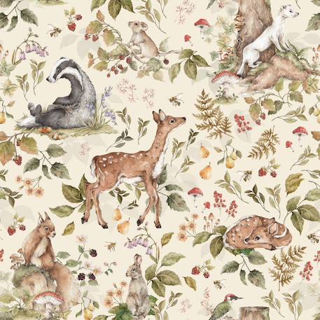Papier peint enfants cute forest animals Blue 2 - vertbaudet enfant 