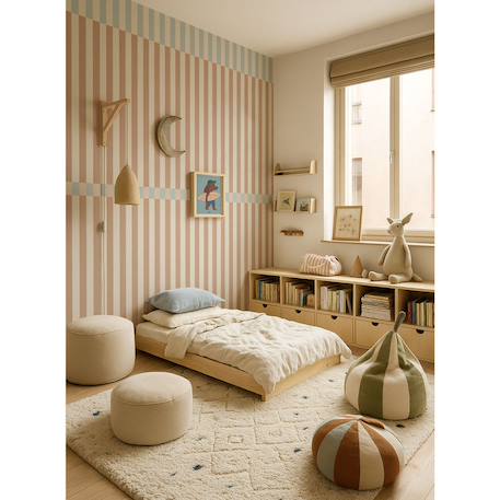 Papier peint enfants rayures petit explorateur Verde, marrone 1 - vertbaudet enfant 