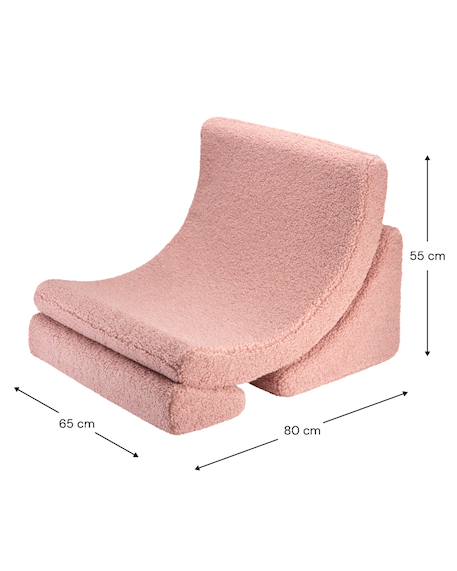 Fauteuil de jeu enfant - pouf design lune en teddy Biscuit+Cream white+Guava+Matcha 15 - vertbaudet enfant 