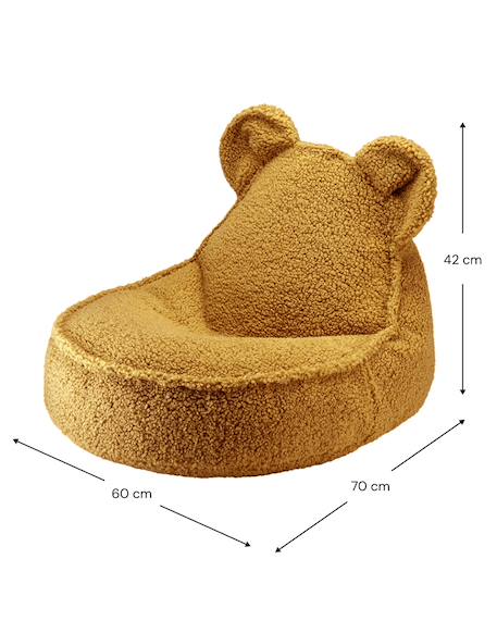 Pouf poire ours chambre enfant - fauteuil comfortable en teddy Biscuit+Cream white+Guava+Maple+Matcha+Warm hazel 21 - vertbaudet enfant 