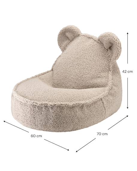 Pouf poire ours chambre enfant - fauteuil comfortable en teddy Biscuit+Cream white+Guava+Maple+Matcha+Warm hazel 4 - vertbaudet enfant 