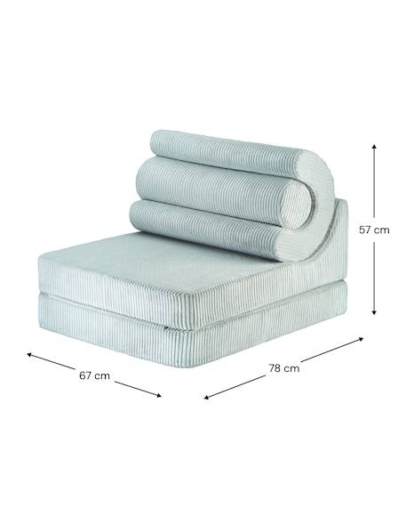 Fauteuil pliant enfant - pouf ?onvertible de jeu flipster en velours côtelé Brown sugar+Peppermint green+Pink mousse 10 - vertbaudet enfant 