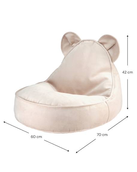 Pouf poire ours chambre enfant - fauteuil comfortable en velours Dusty beige+Misty green+Salted caramel 3 - vertbaudet enfant 