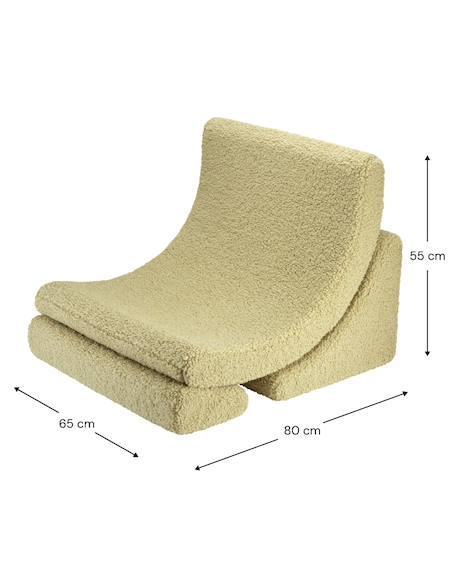 Fauteuil de jeu enfant - pouf design lune en teddy Biscuit+Cream white+Guava+Matcha 21 - vertbaudet enfant 