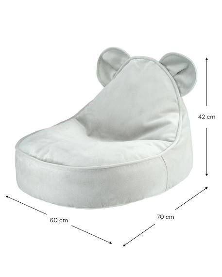 Pouf poire ours chambre enfant - fauteuil comfortable en velours Dusty beige+Misty green+Salted caramel 8 - vertbaudet enfant 