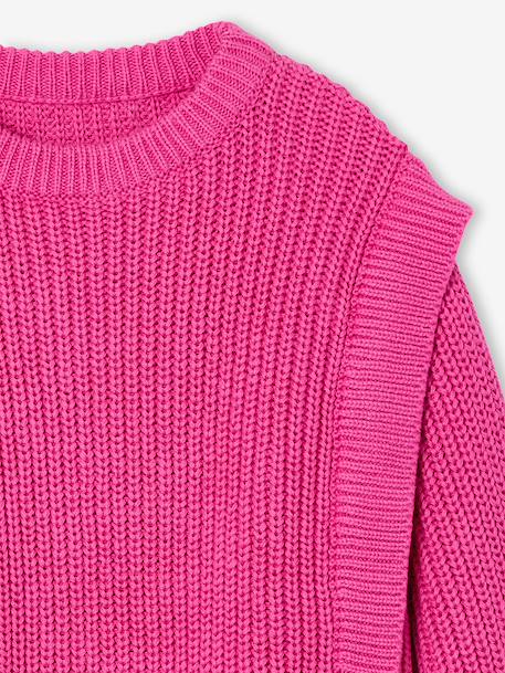 Pull fille volant épaule pivoine 3 - vertbaudet enfant 