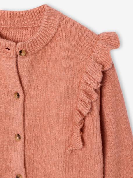 Gilet fille volants fantaisie bronze+rose poudré 6 - vertbaudet enfant 