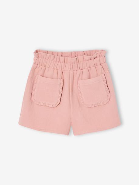 Fille-Short paperbag fille en twill