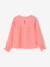 Blouse fille à volant en gaze de coton corail+écru 2 - vertbaudet enfant 