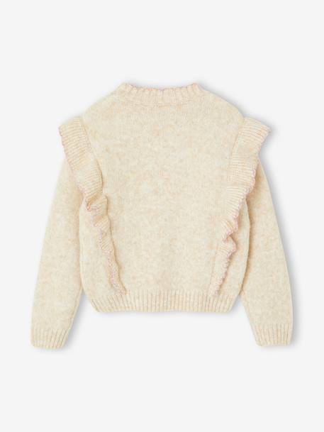 Pull fille en maille écru 4 - vertbaudet enfant 