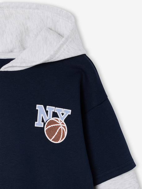 Sweat à capuche garçon sport marine 4 - vertbaudet enfant 