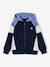 Sweat zippé garçon capuche coloblock bleu moyen+ocre+vert 1 - vertbaudet enfant 