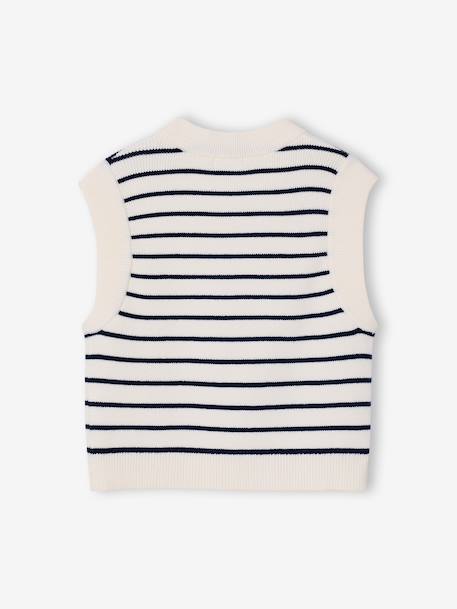 Pull sans manche fille écru+Léopard 4 - vertbaudet enfant 