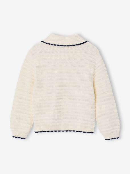 Pull fille en maille fantaisie écru 4 - vertbaudet enfant 