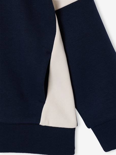 Sweat zippé garçon capuche coloblock bleu moyen+ocre+vert 4 - vertbaudet enfant 