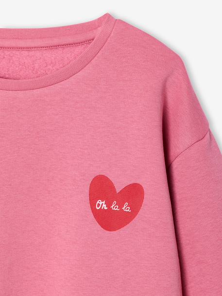 Sweat fille motif imprimé corail+pivoine+vanille+violet 8 - vertbaudet enfant 