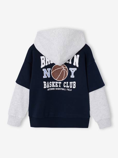 Sweat à capuche garçon sport marine 2 - vertbaudet enfant 