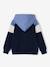 Sweat zippé garçon capuche coloblock bleu moyen+ocre+vert 2 - vertbaudet enfant 