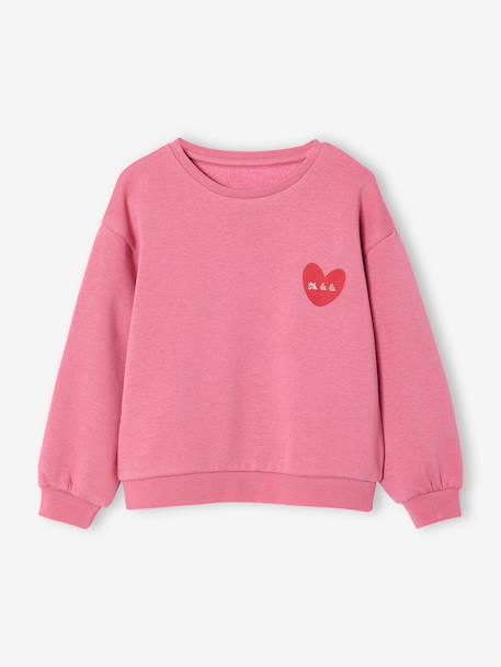 Sweat fille motif imprimé corail+pivoine+vanille+violet 6 - vertbaudet enfant 