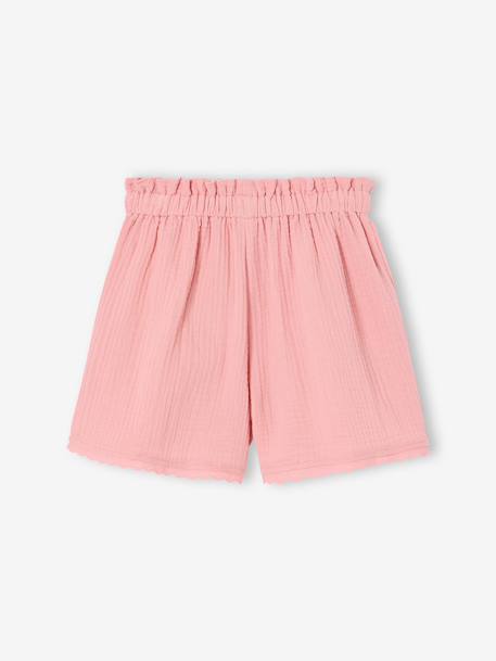 Short en gaze de coton fille bleu clair+blush 5 - vertbaudet enfant 