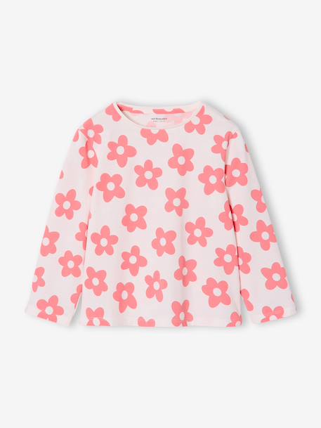 Lot de 3 t-shirts fille fantaisie manches longues anthracite+bleu grisé+corail+indigo+rose 31 - vertbaudet enfant 