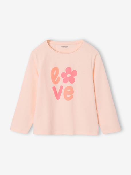 Lot de 3 t-shirts fille fantaisie manches longues anthracite+bleu grisé+corail+indigo+rose 32 - vertbaudet enfant 