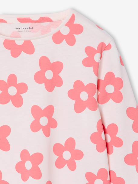 Lot de 3 t-shirts fille fantaisie manches longues anthracite+bleu grisé+corail+indigo+rose 35 - vertbaudet enfant 