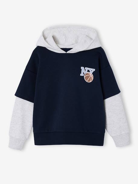 Sweat à capuche garçon sport marine 1 - vertbaudet enfant 