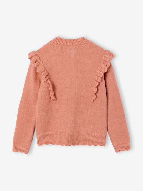 Gilet fille volants fantaisie bronze+rose poudré 5 - vertbaudet enfant 