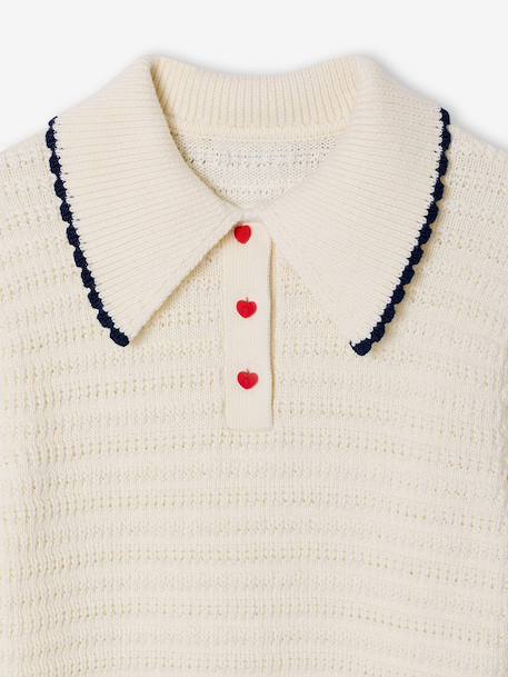 Pull fille en maille fantaisie écru 5 - vertbaudet enfant 