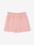 Short paperbag fille en twill rose poudré 2 - vertbaudet enfant 