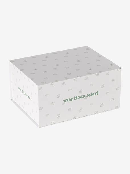 Coffret cadeau naissance 8 pièces : 1 hochet, 1 tapis à langer nomade, 5 lingettes, 1 pochette Babylone+Bayou+blanc imprimé 12 - vertbaudet enfant 