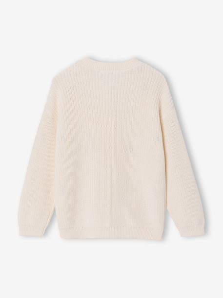 Gilet fille fantaisie en côte perlée blush+écru+vanille 8 - vertbaudet enfant 