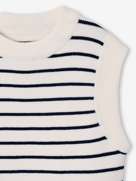 Pull sans manche fille écru+Léopard 5 - vertbaudet enfant 