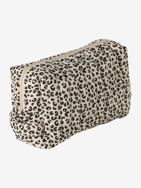 Trousse toilette Mama gaze coton beige imprimé+Mon coeur+Nuages 2 - vertbaudet enfant 