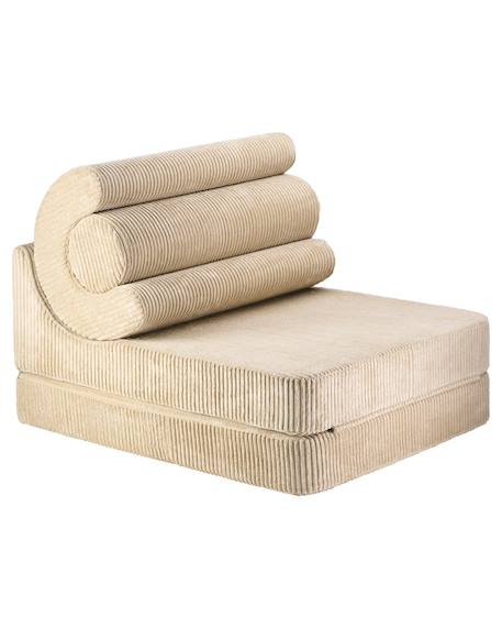Fauteuil pliant enfant - pouf ?onvertible de jeu flipster en velours côtelé Brown sugar+Peppermint green+Pink mousse 1 - vertbaudet enfant 