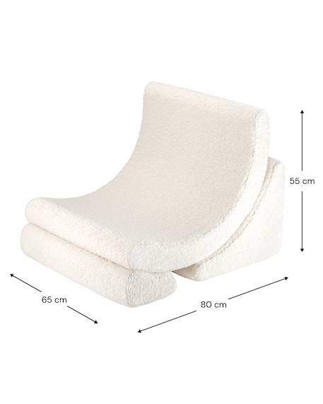 Fauteuil de jeu enfant - pouf design lune en teddy Biscuit+Cream white+Guava+Matcha 9 - vertbaudet enfant 