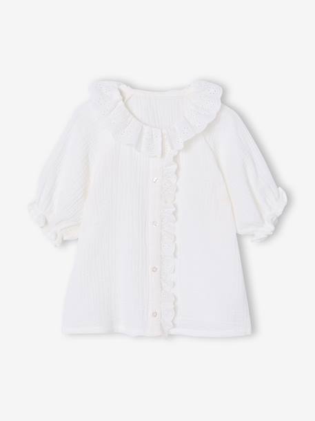 Chemise fille broderie anglaise écru 1 - vertbaudet enfant 