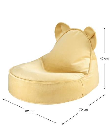 Pouf poire ours chambre enfant - fauteuil comfortable en velours Dusty beige+Misty green+Salted caramel 12 - vertbaudet enfant 