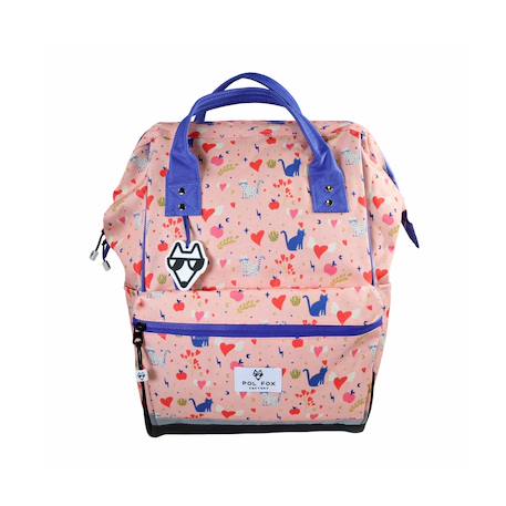 Sac à dos futé fille POL FOX Dream avec 1 grand compartiment –  CM1/CM2/collège – Rose à motifs colorés Multicolore 1 - vertbaudet enfant 