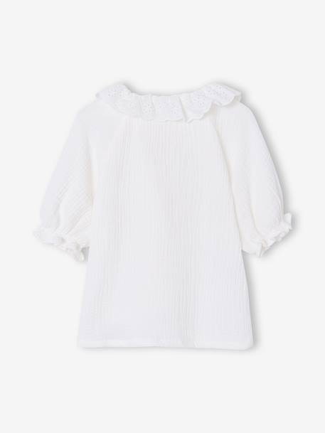 Chemise fille broderie anglaise écru 2 - vertbaudet enfant 