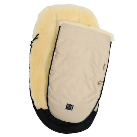 Chancelière pour poussette en peau d'agneau Love the Nature angora+Brown melange+massepain 16 - vertbaudet enfant 