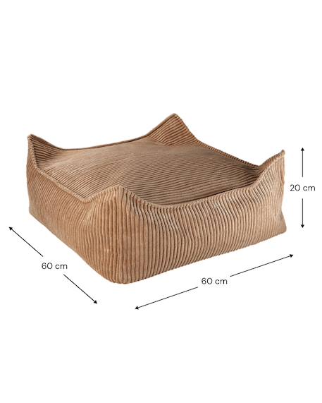 Pouf enfant ottoman carré - coussin de sol déhoussable en velours côtelé Blueberry blue+Brown sugar+Marshmallow+Peppermint green+Pink mousse+Toffee 28 - vertbaudet enfant 