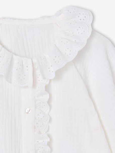 Chemise fille broderie anglaise écru 3 - vertbaudet enfant 